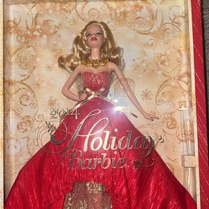 Mattel Holiday Barbie 2014 in Red and Gold Gown